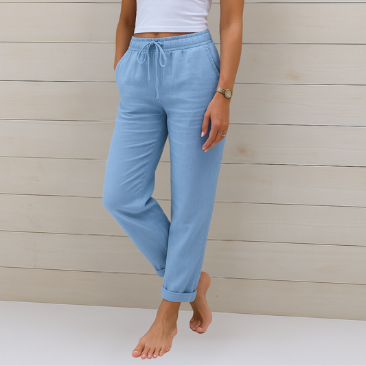 Women's Drawstring Pants – Light Blue