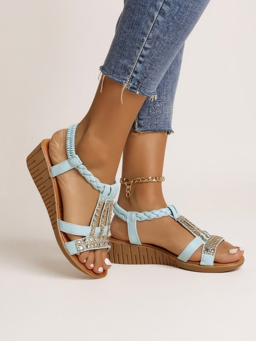 Women's Wedge Sandals – Light Blue