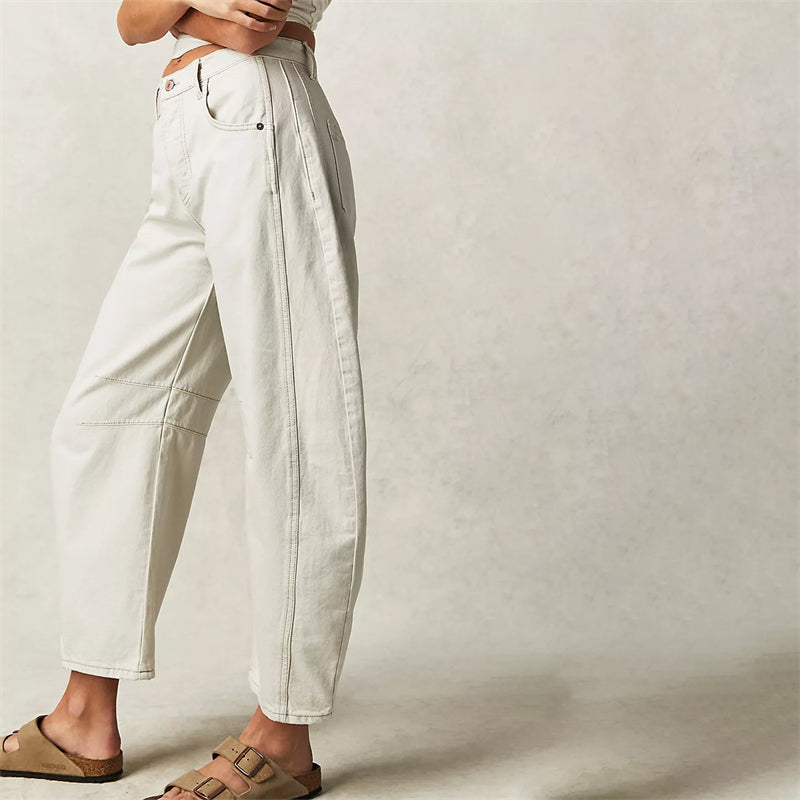 Women's Barrel Leg High Waist Jeans