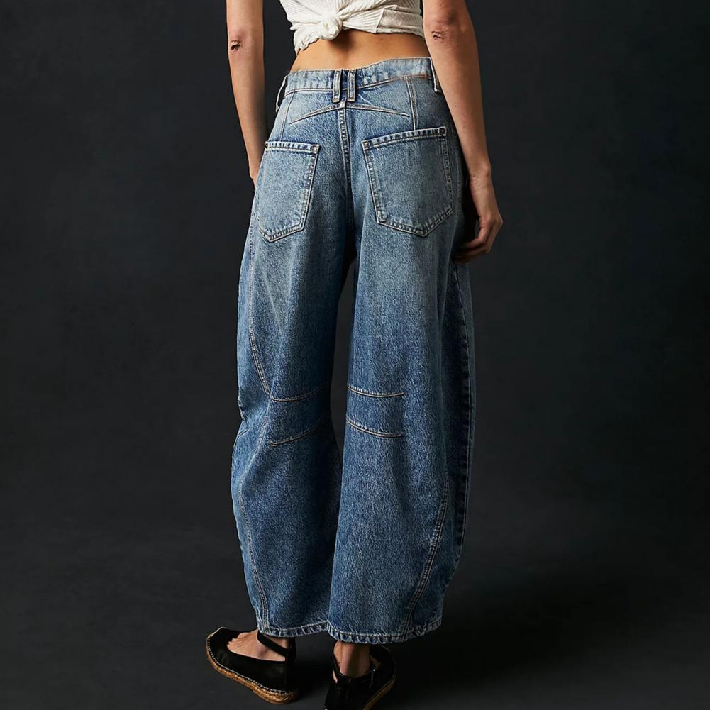 Women's Barrel Leg High Waist Jeans