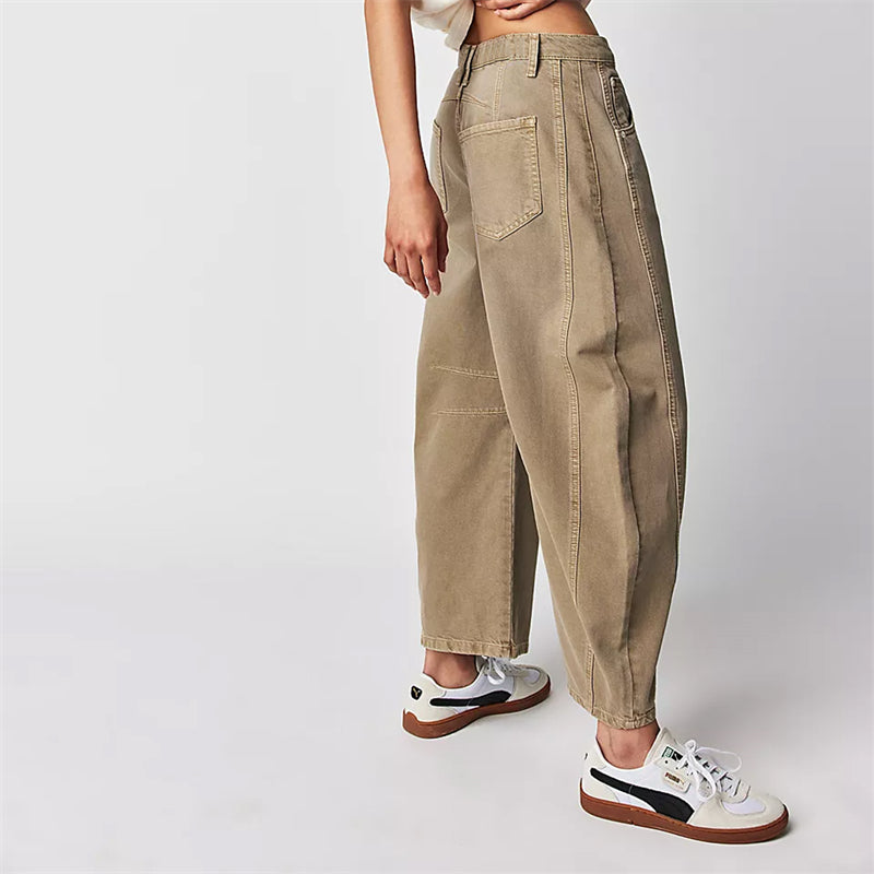 Women's Barrel Leg High Waist Jeans