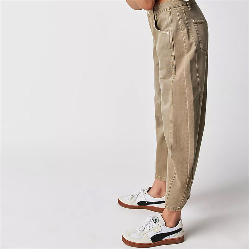 Women's Barrel Leg High Waist Jeans