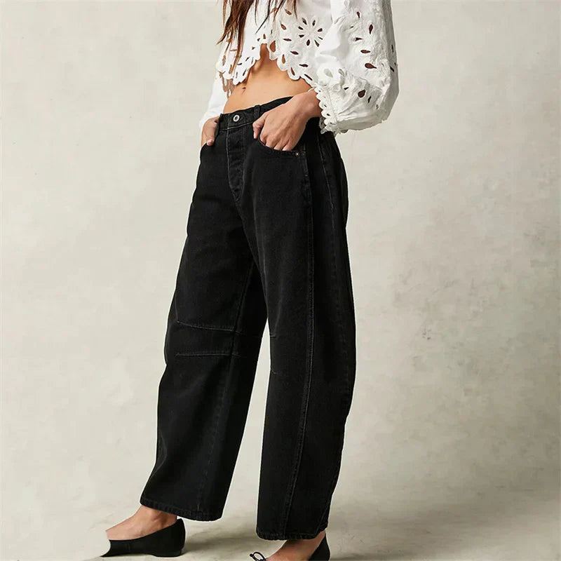 Women's Barrel Leg High Waist Jeans