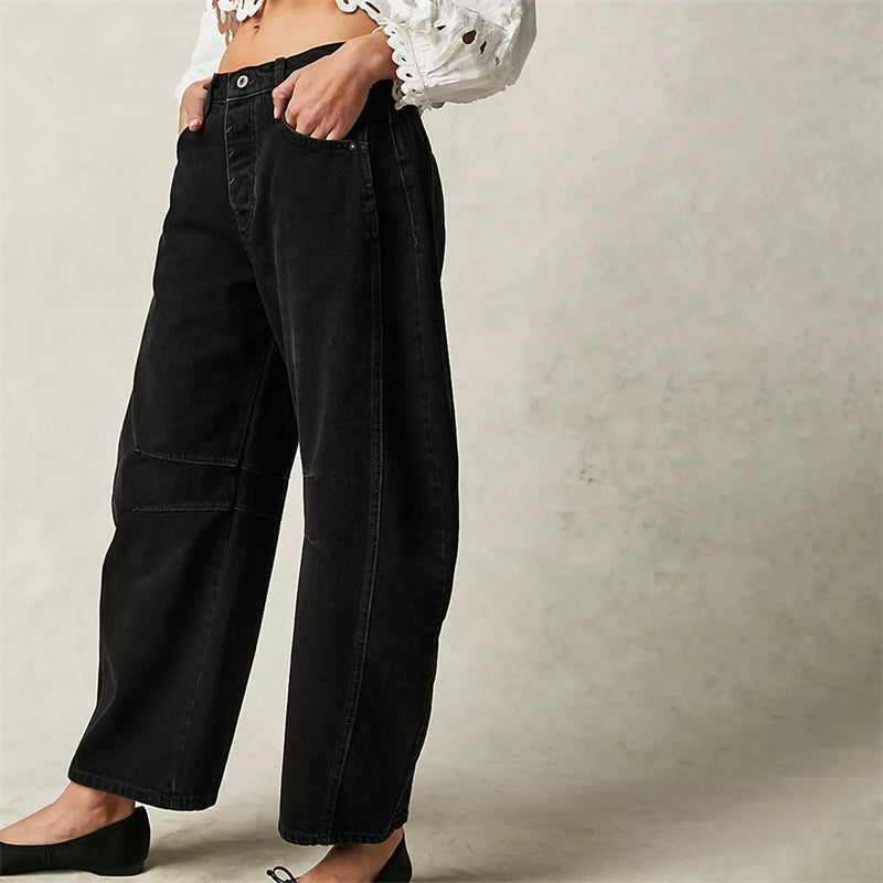 Women's Barrel Leg High Waist Jeans