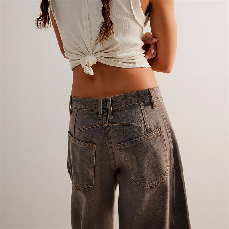 Women's Barrel Leg High Waist Jeans