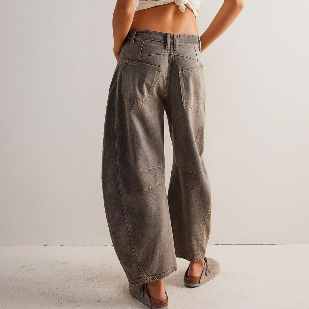 Women's Barrel Leg High Waist Jeans