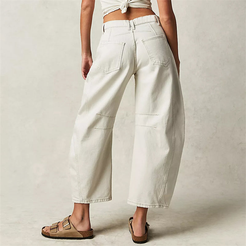 Women's Barrel Leg High Waist Jeans
