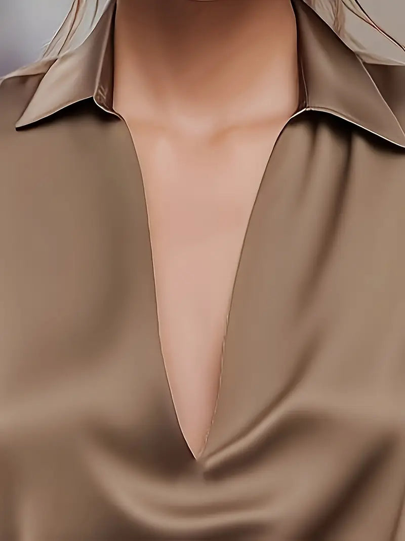 Women's V Neck Long Sleeve Blouse