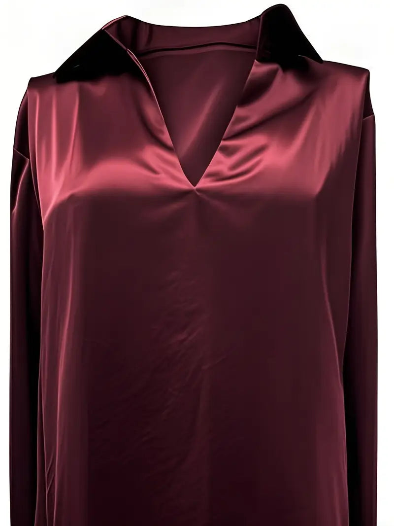 Women's V Neck Long Sleeve Blouse