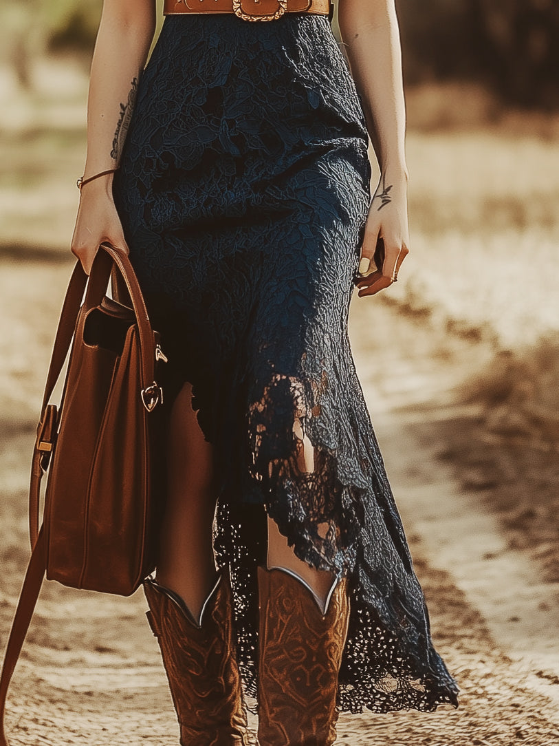 Women's V Neck Midi Dress