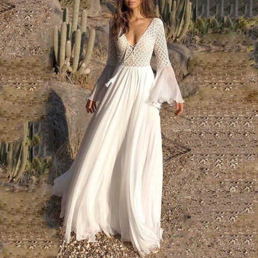 Madison | Lace White Maxi Dress
