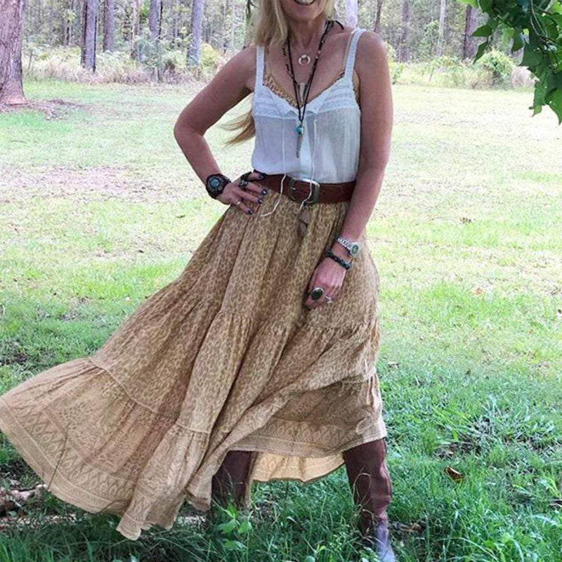 Olivia | Boho Hippie Maxi Skirt