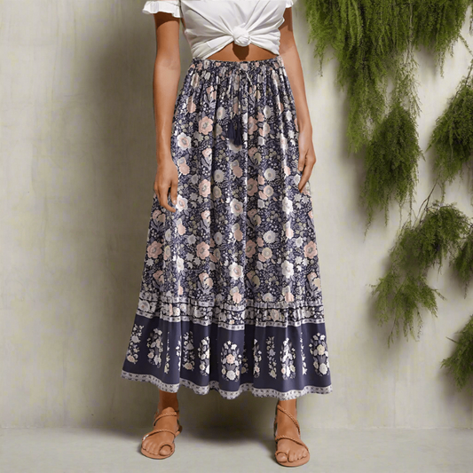 Olivia | Boho Hippie Maxi Skirt