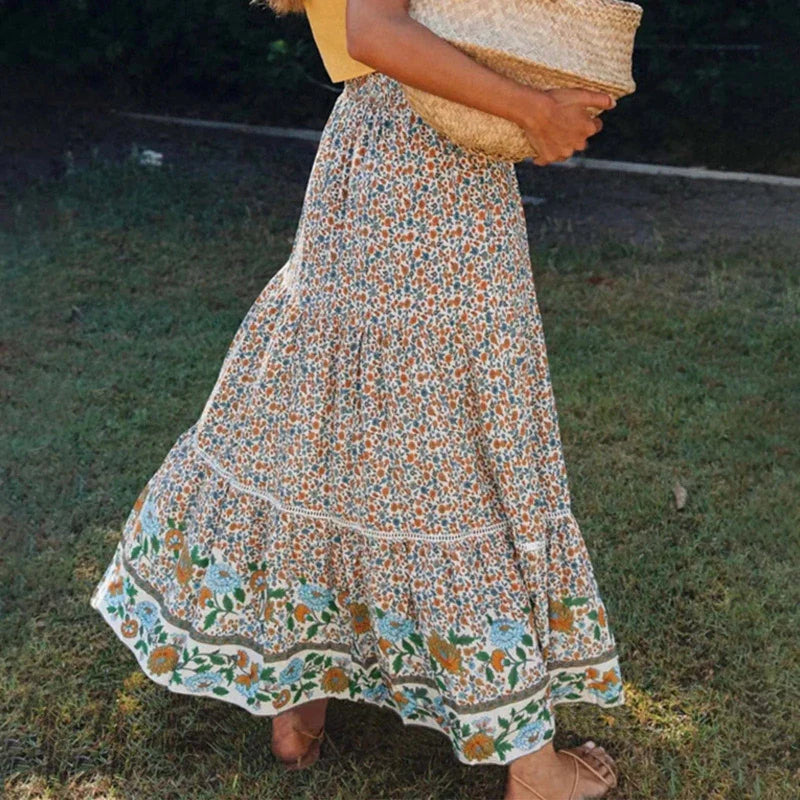 Stella | High Waist Floral Maxi Skirt