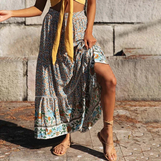 Stella | High Waist Floral Maxi Skirt