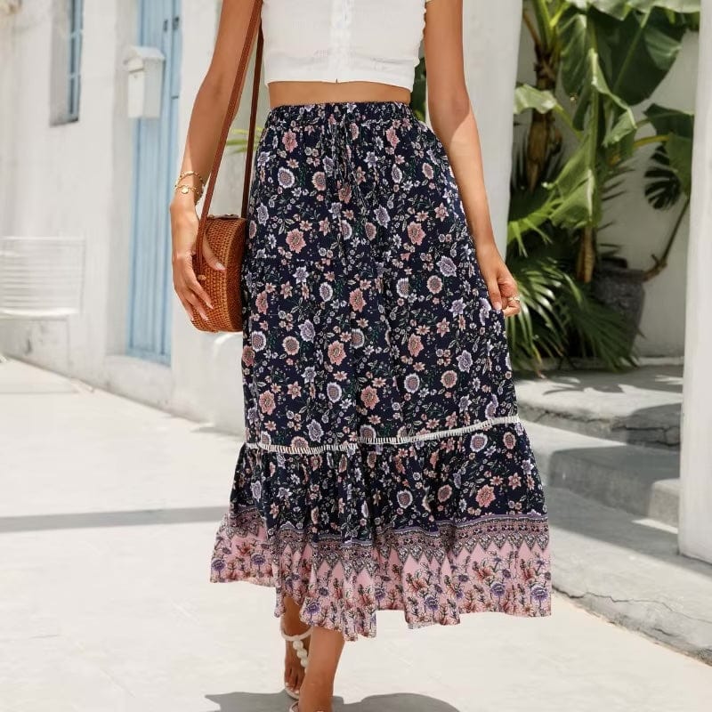 Ava | High Waist Floral Maxi Skirt