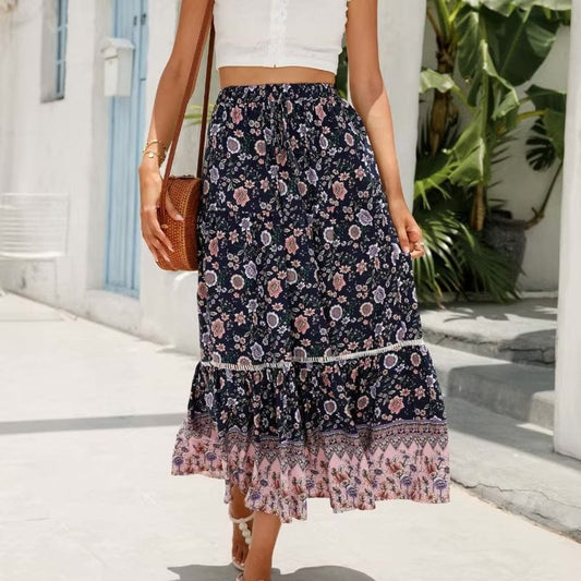 Ava | High Waist Floral Maxi Skirt