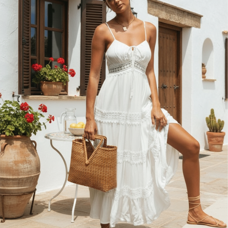 Charlotte | Strap White Summer Dress