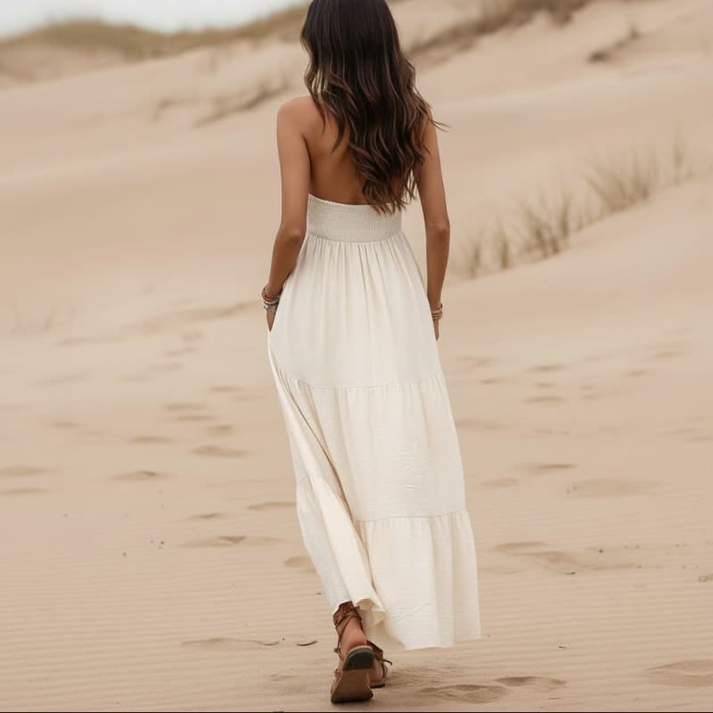 Women's V Neck Maxi Dress