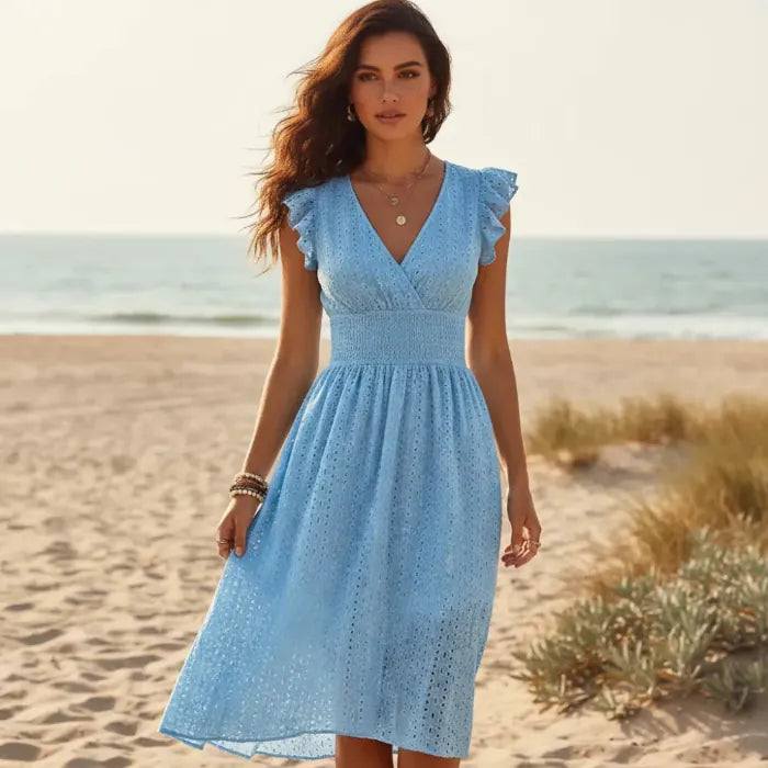 Women's Midi Dress – Light Blue