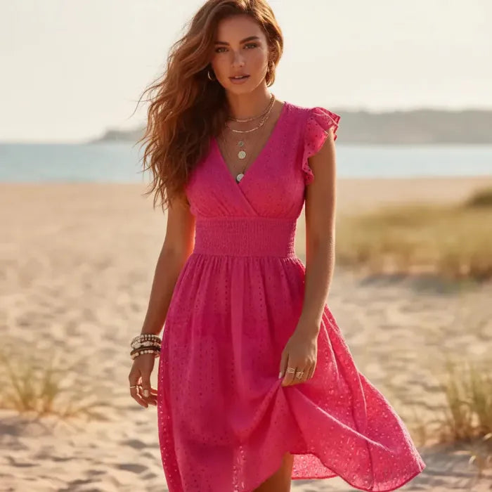 Women's Midi Dress – Pink