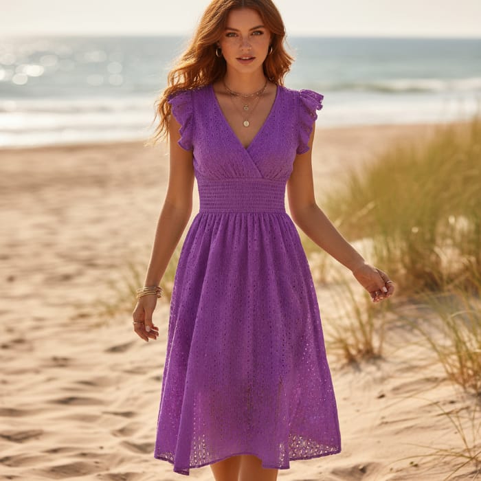 Women's Midi Dress – Purple