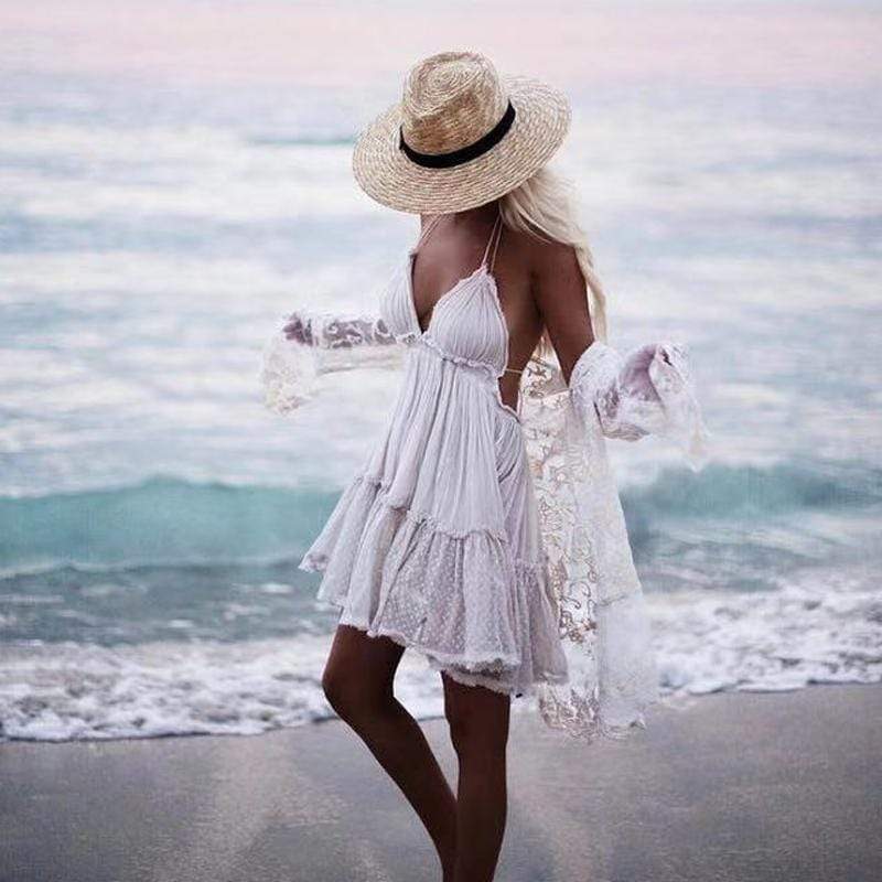 Ella | Boho White Mini Dress