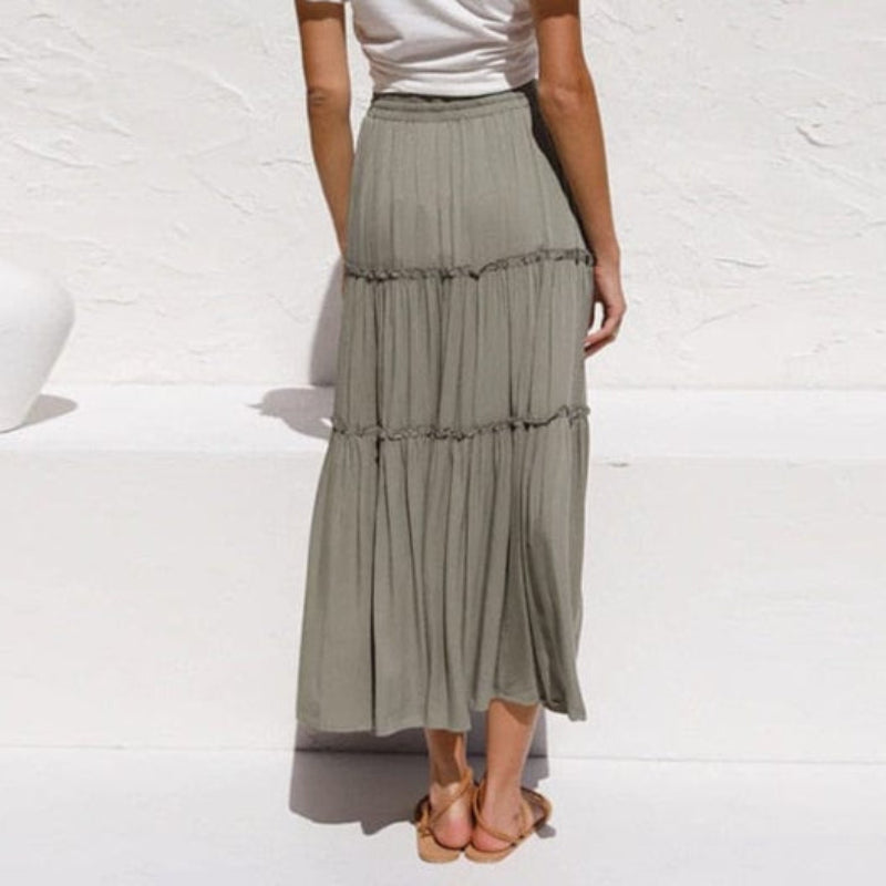 Natalie | Bohemian Ruffle Maxi Skirt