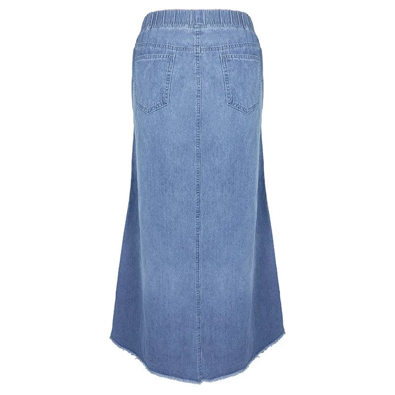 Brooklyn | Bohemian Denim Maxi Skirt