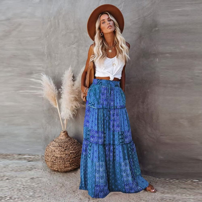 Paisley | Floral Print Maxi Skirt