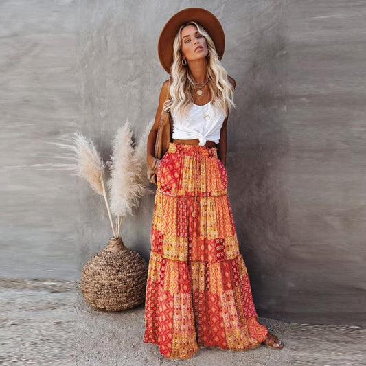 Paisley | Floral Print Maxi Skirt