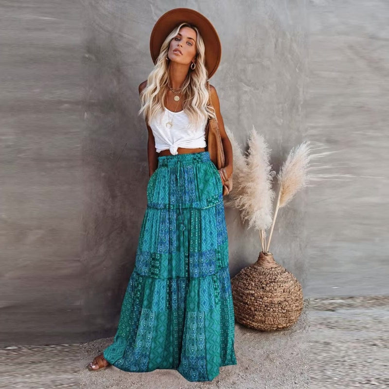 Paisley | Floral Print Maxi Skirt
