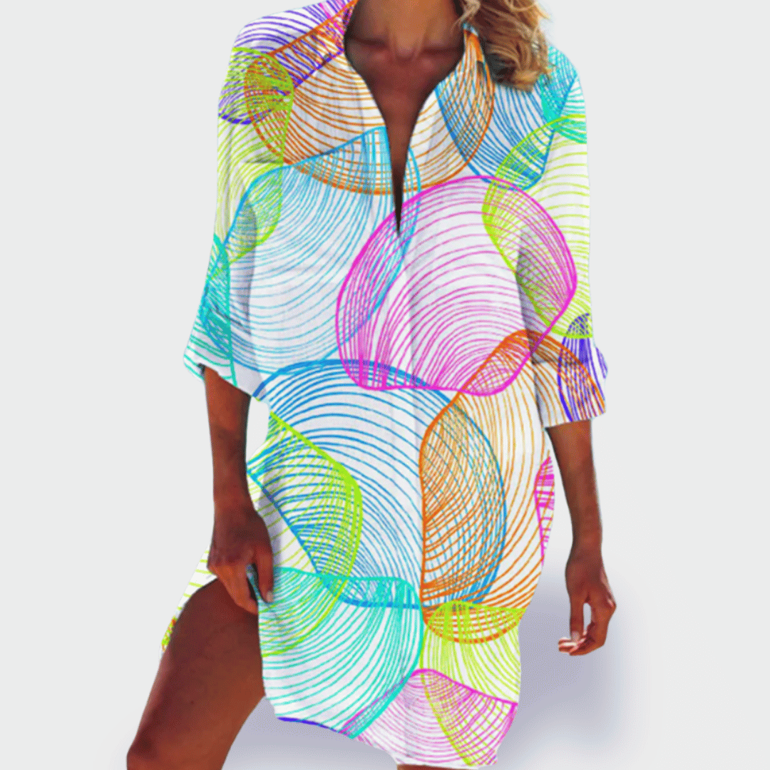 Women's V Neck Mini Dress – Rainbow