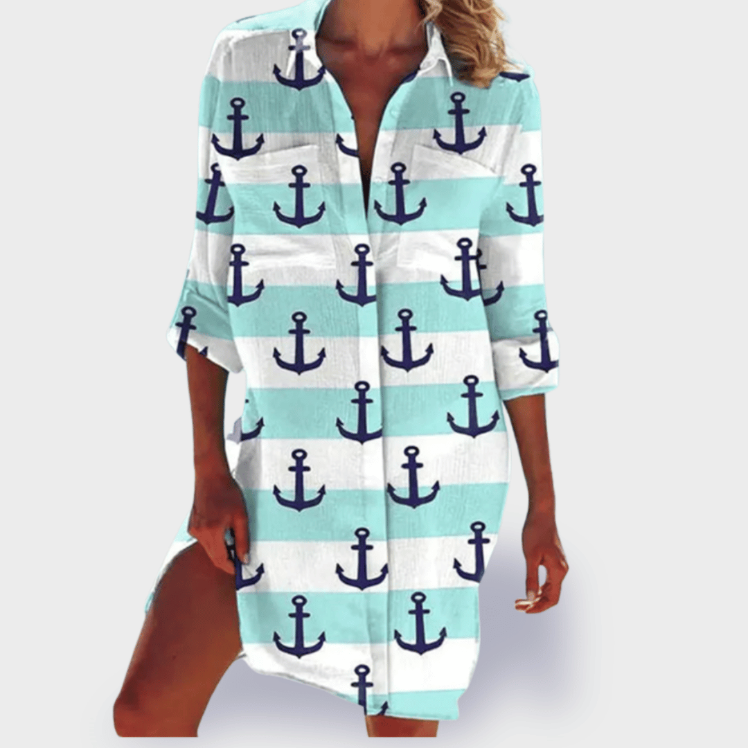 Women's V Neck Mini Dress – Mint Green