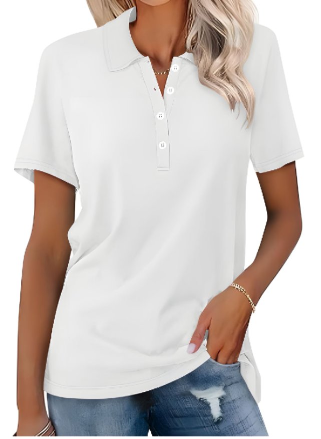 Women's Short Sleeve Blouse – White
