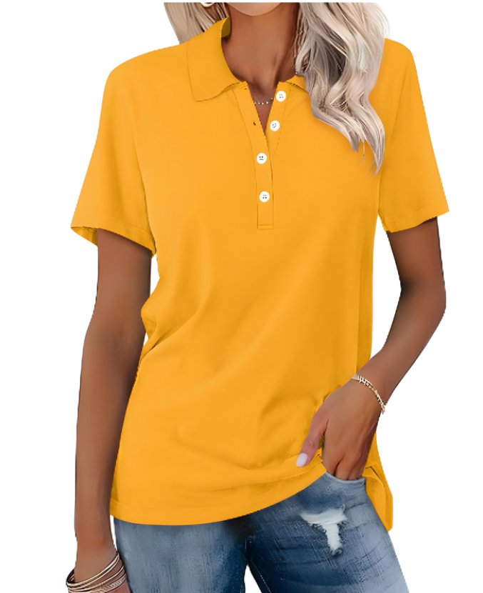Women's Short Sleeve Blouse – Yellow