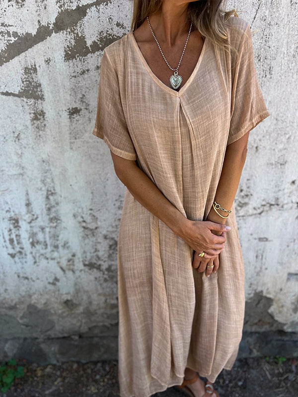 Women's V Neck Maxi Dress