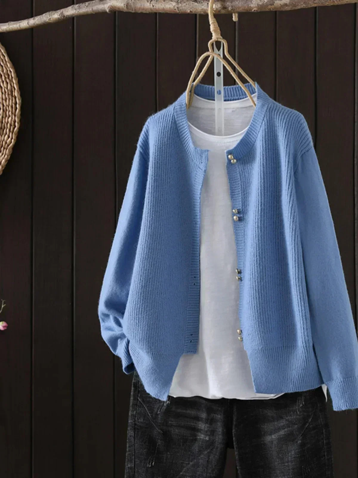 Women's Long Sleeve Cardigan – Blue