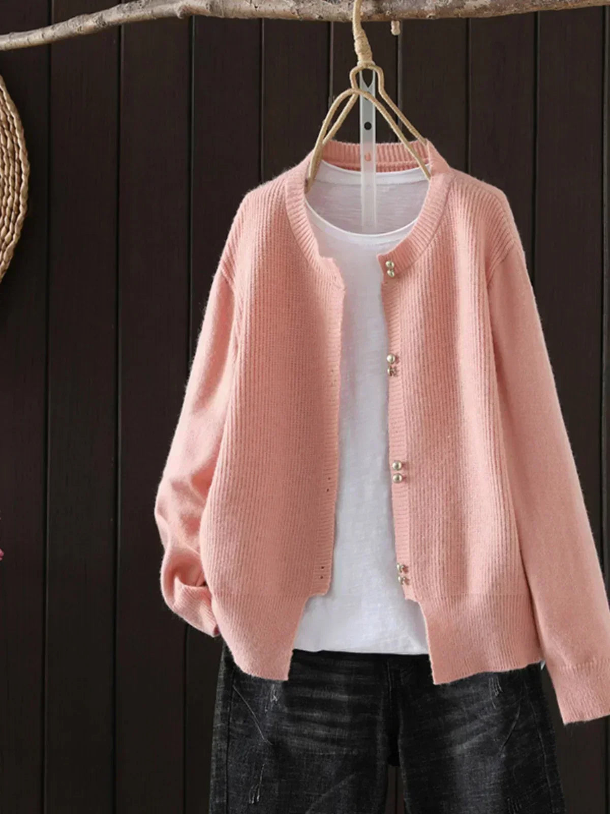 Women's Long Sleeve Cardigan – Pink