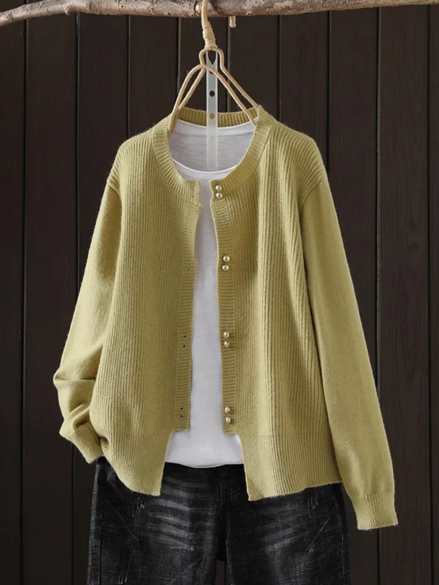 Women's Long Sleeve Cardigan – Yellow