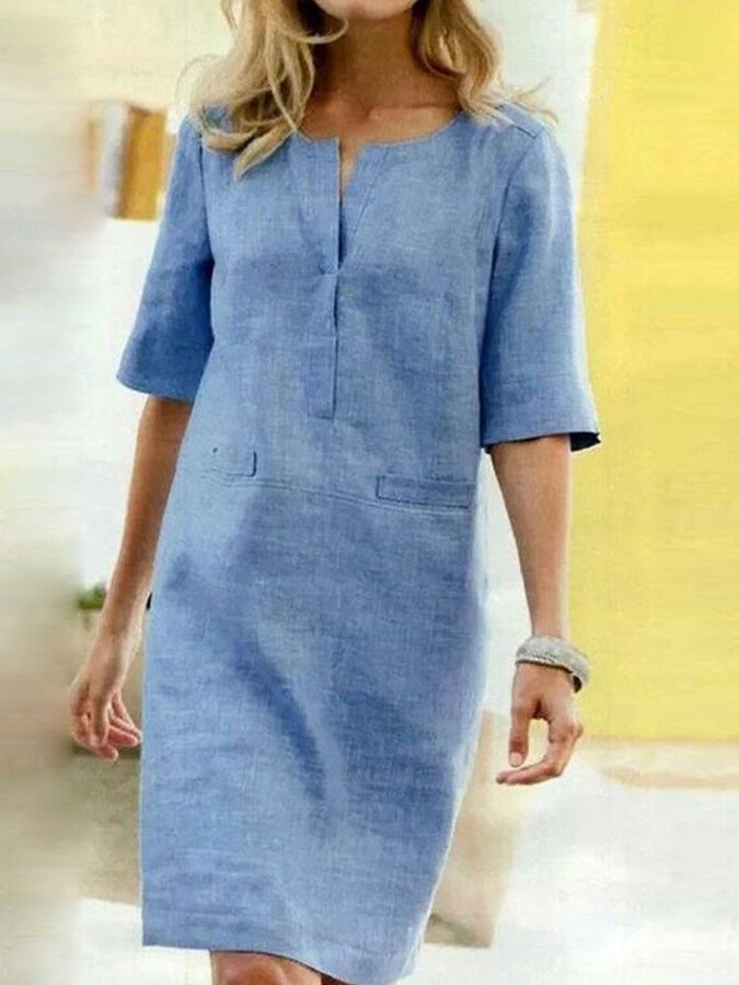 Women's Midi Dress – Light Blue