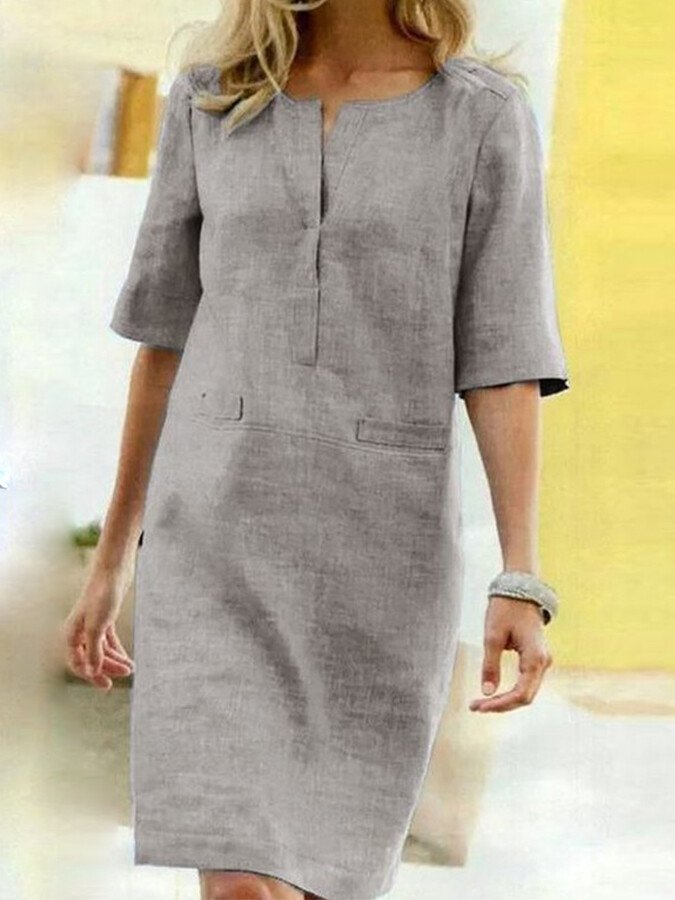 Women's Midi Dress – Light Grey
