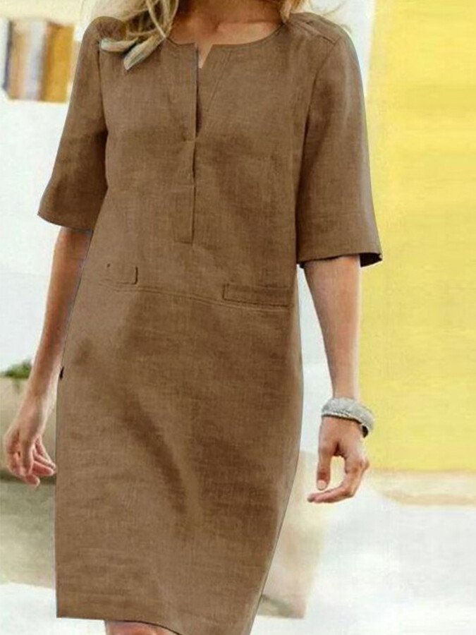 Women's Midi Dress – Brown