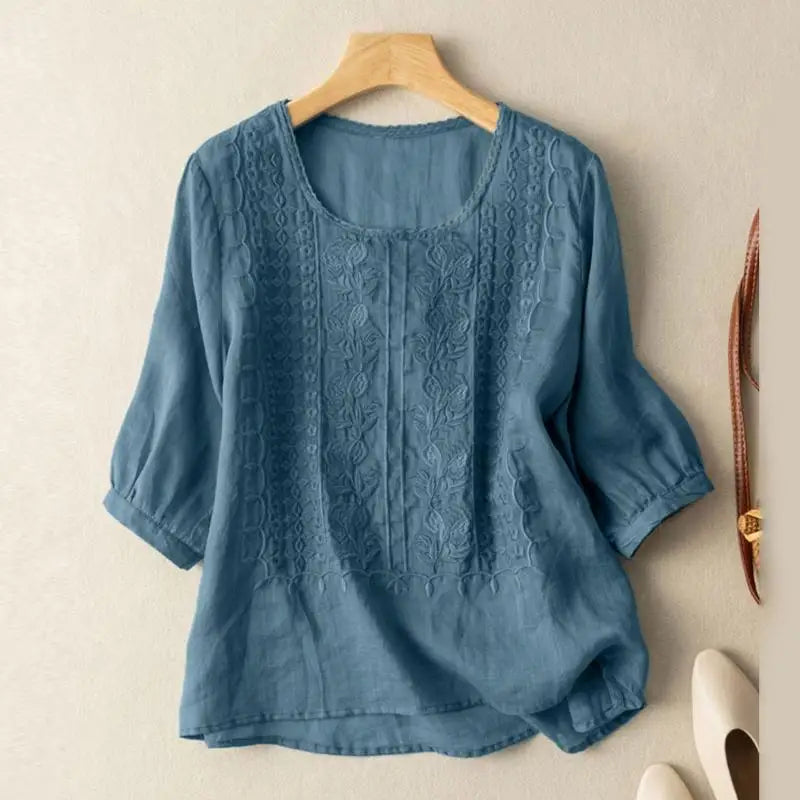 Women's Long Sleeve Blouse – Blue