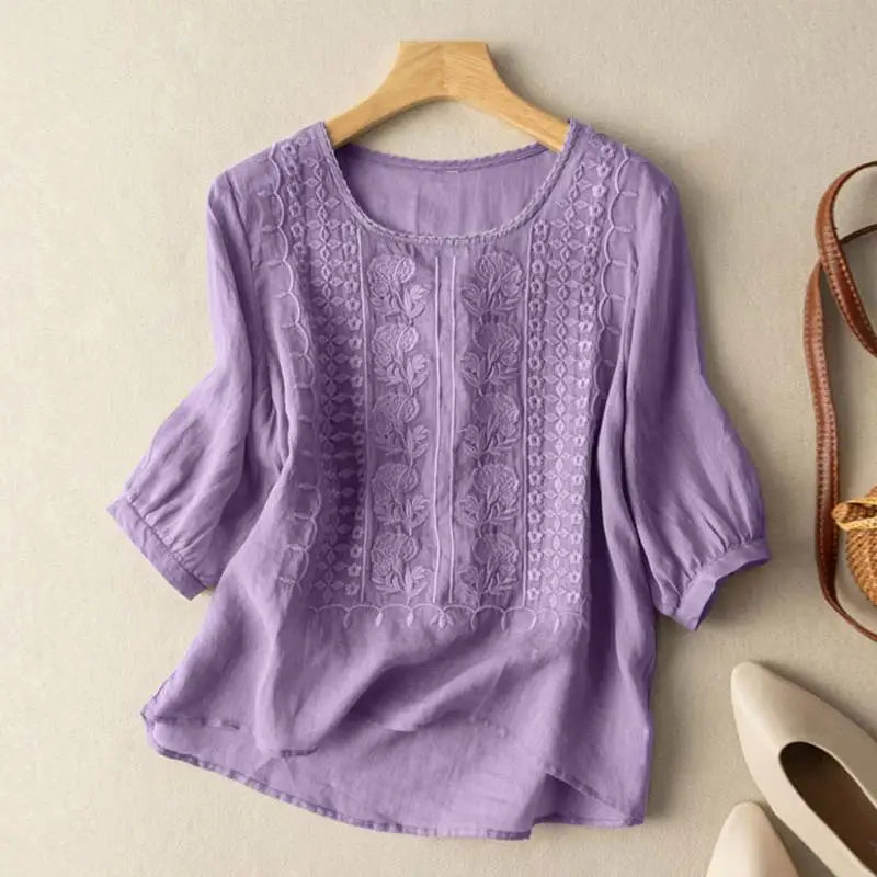 Women's Long Sleeve Blouse – Purple