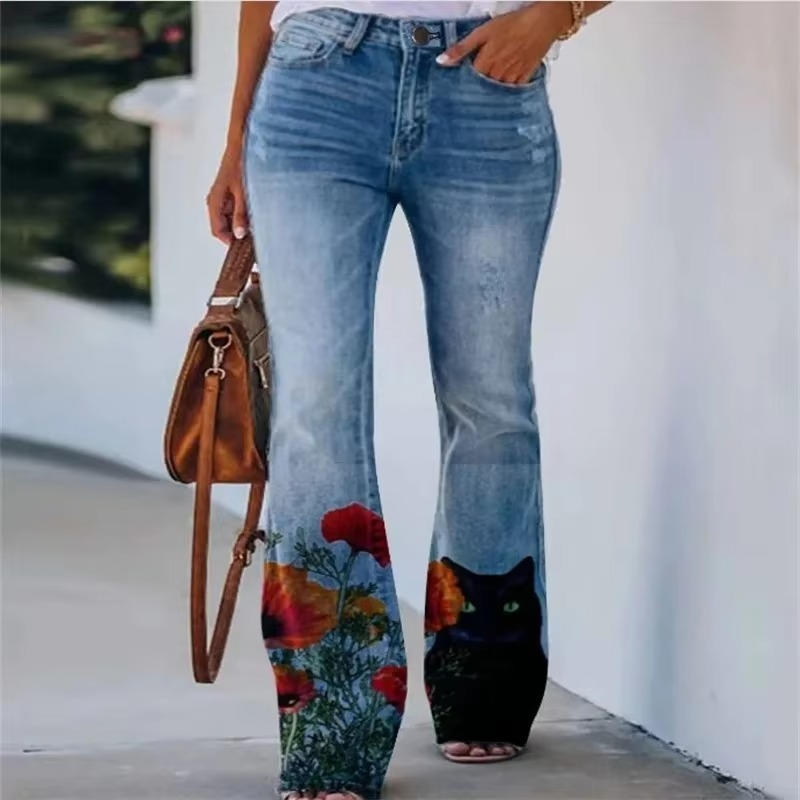Women's Flare High Waist Jeans – Blue 9