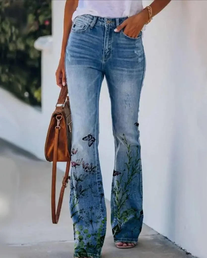 Women's Flare High Waist Jeans – Blue 1