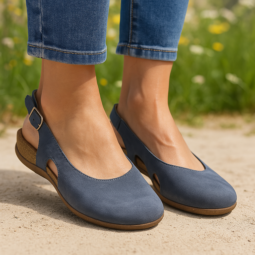 Women's Heeled Slingback Sandals – Blue