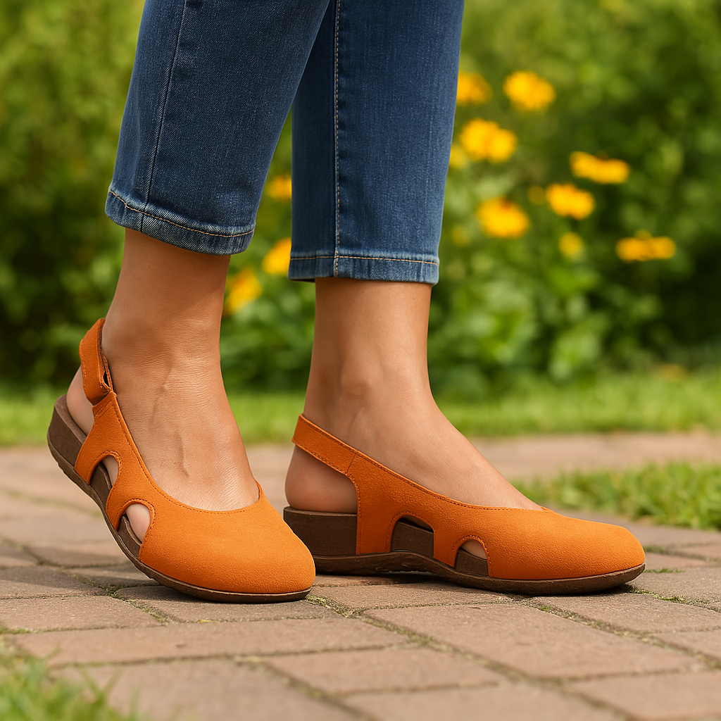 Women's Heeled Slingback Sandals – Orange