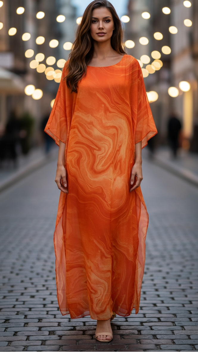 Women's Maxi Dress – Orange